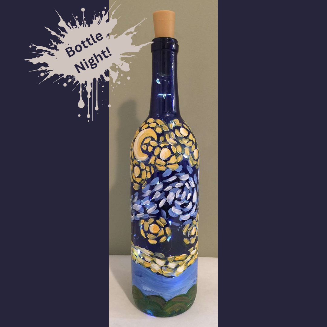 Starry Night Wine Bottle